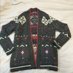 Royal Robbins alpaca blend Aztec western button front cardigan size medium